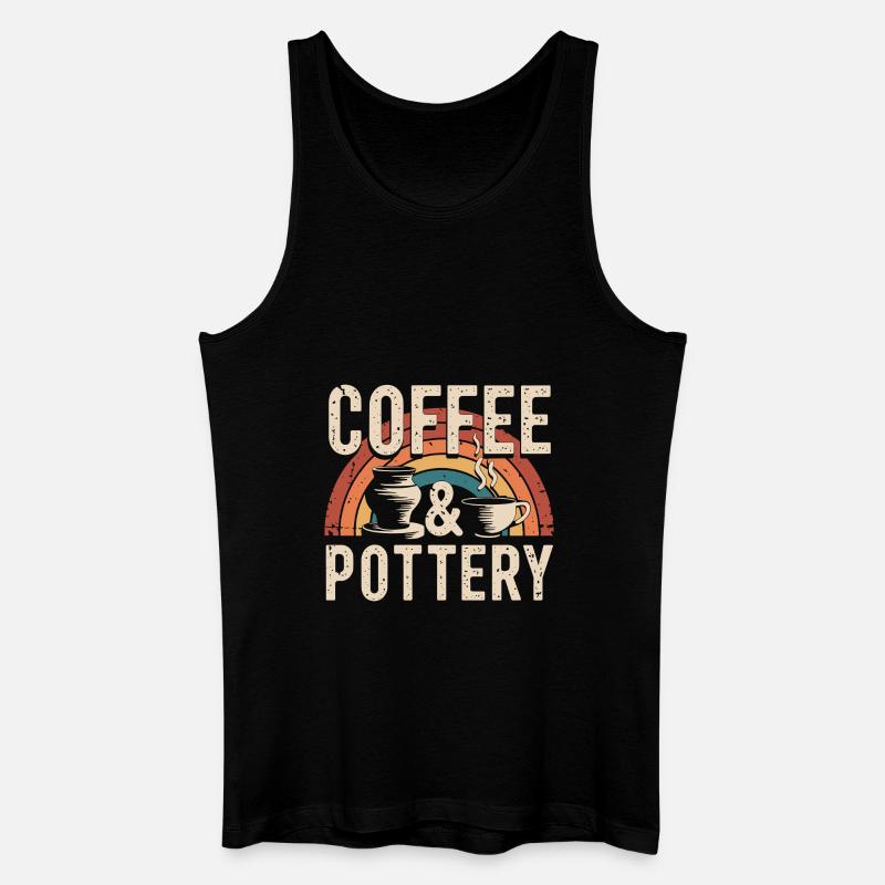 Töpfer Kaffee & Töpfern - Männer Bio Tank Top - Schwarz