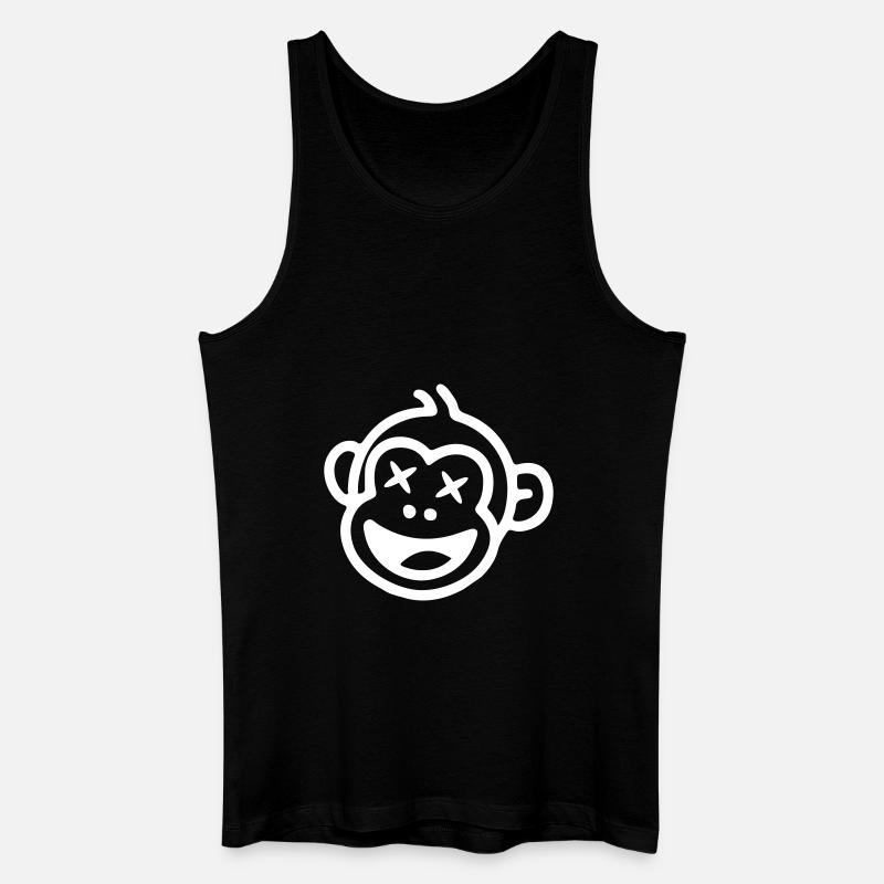 Affe Witzig - Männer Bio Tank Top - Schwarz