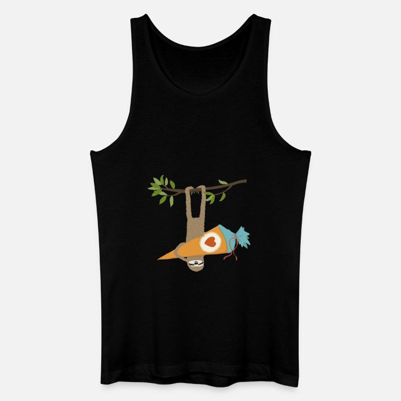 Faultier mit Schultüte - Männer Bio Tank Top - Schwarz