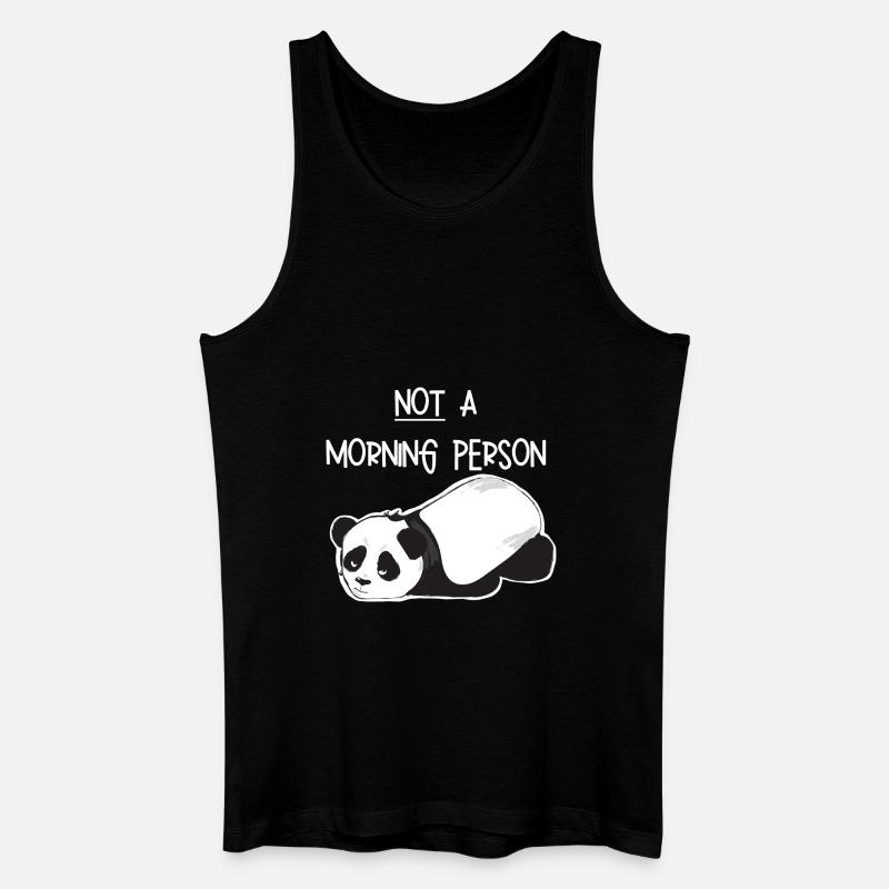 Kein morgendliches Mensch-Grumpy Panda - Männer Bio Tank Top - Schwarz