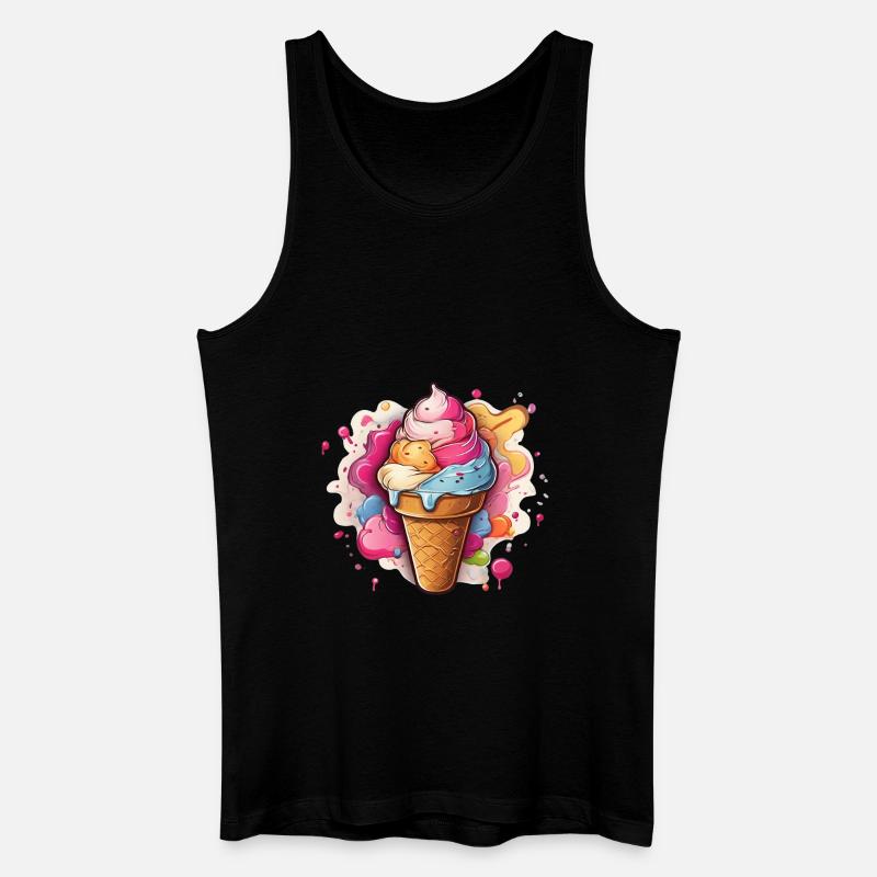 Leckeres buntes Softeis - Männer Bio Tank Top - Schwarz