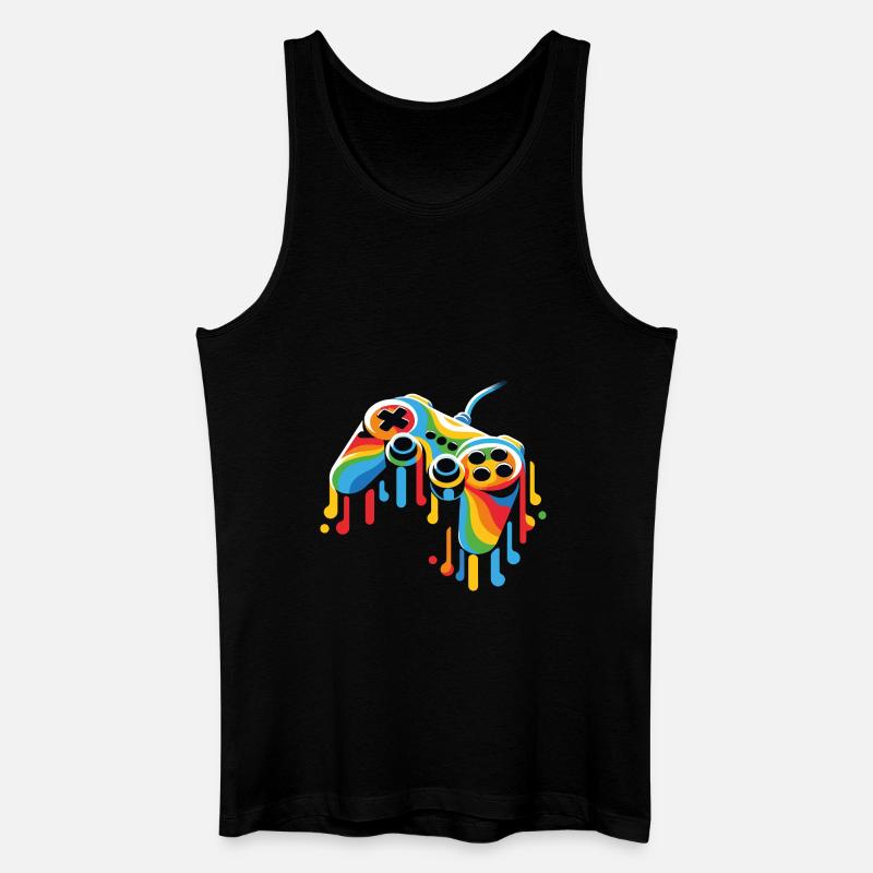 Schmelzender Gamecontroller - Männer Bio Tank Top - Schwarz
