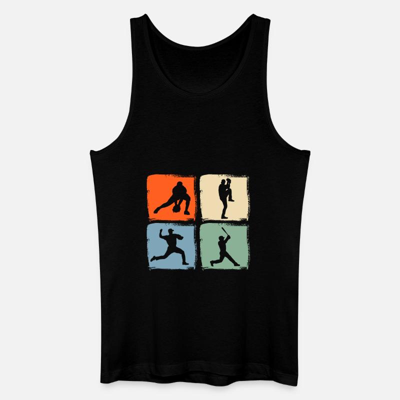 Baseballspieler Baseball - Männer Bio Tank Top - Schwarz