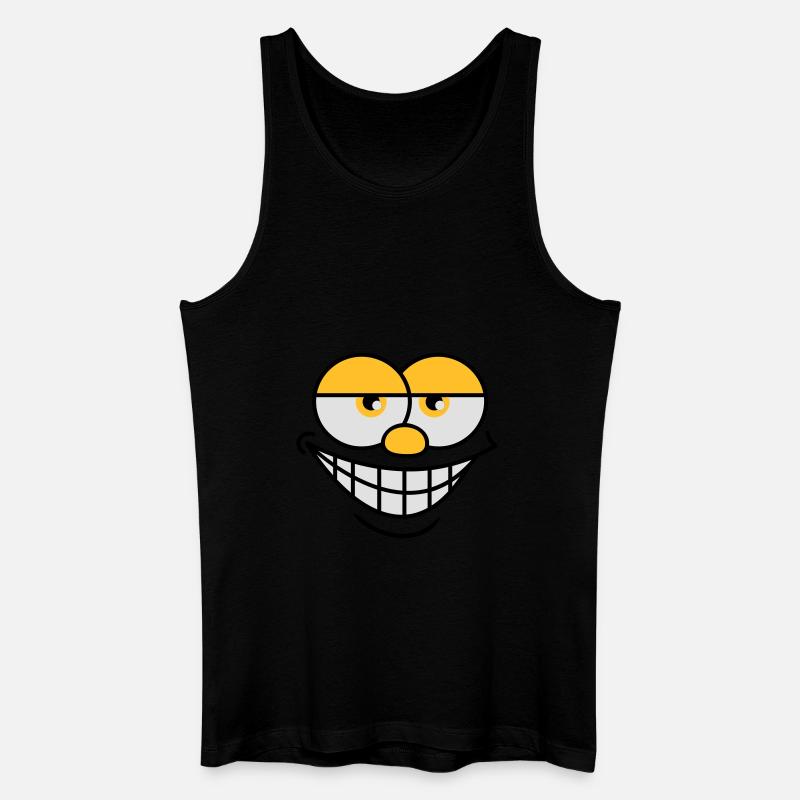 Grinning Comic Face Cool Facial Expression - Men’s Organic Tank Top - black