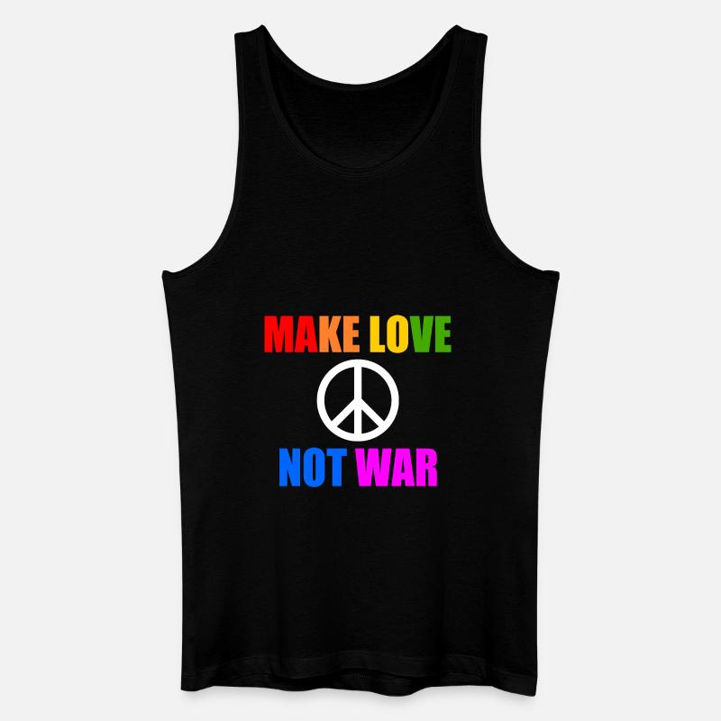 Make love not war - Männer Bio Tank Top - Schwarz