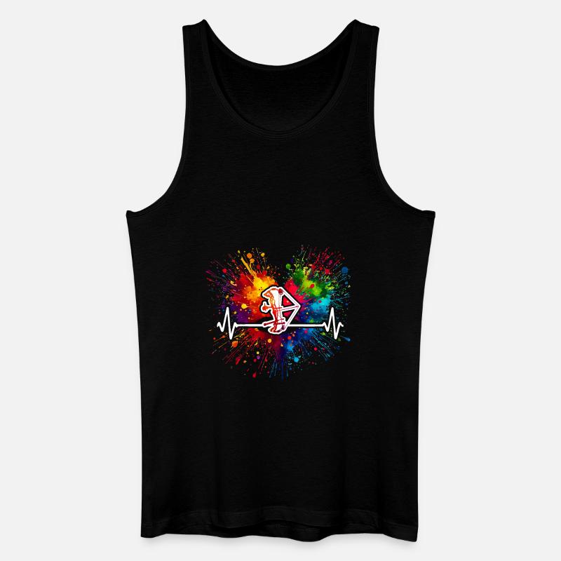 Bogenschießen Herzschlag - Männer Bio Tank Top - Schwarz