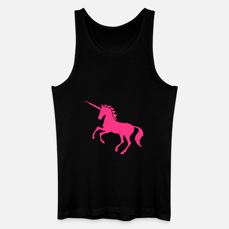 Pink Einhorn - Männer Bio Tank Top - Schwarz