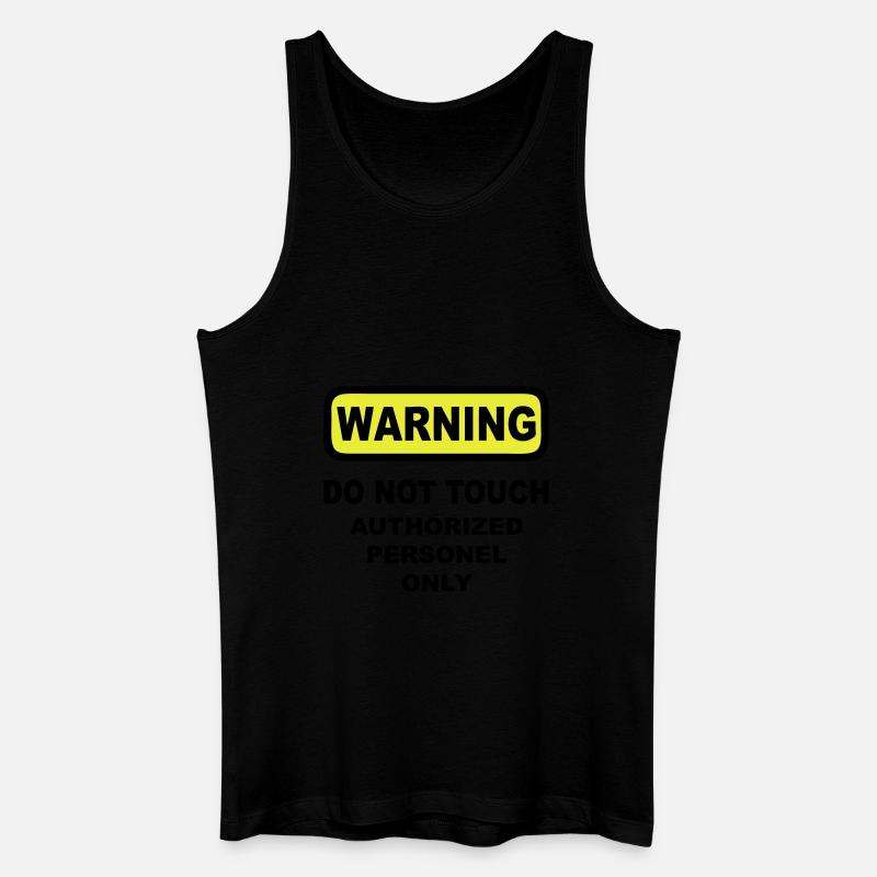 warning humor - Männer Bio Tank Top - Schwarz