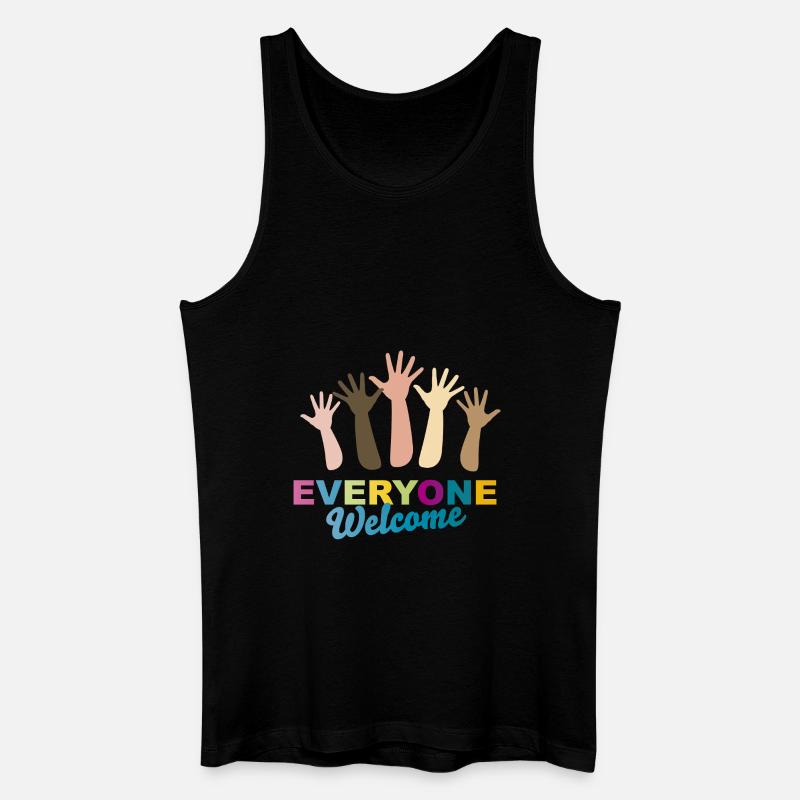Everyone Welcome Hands - Männer Bio Tank Top - Schwarz