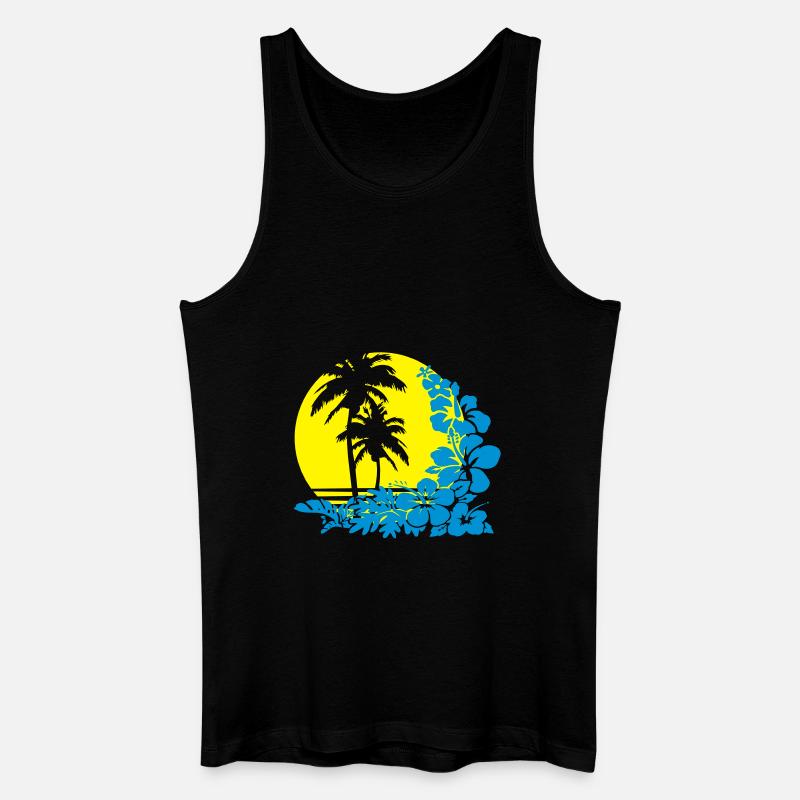palm sunset - Männer Bio Tank Top - Schwarz