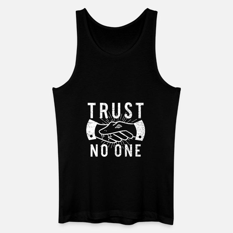 Trust No One - Männer Bio Tank Top - Schwarz