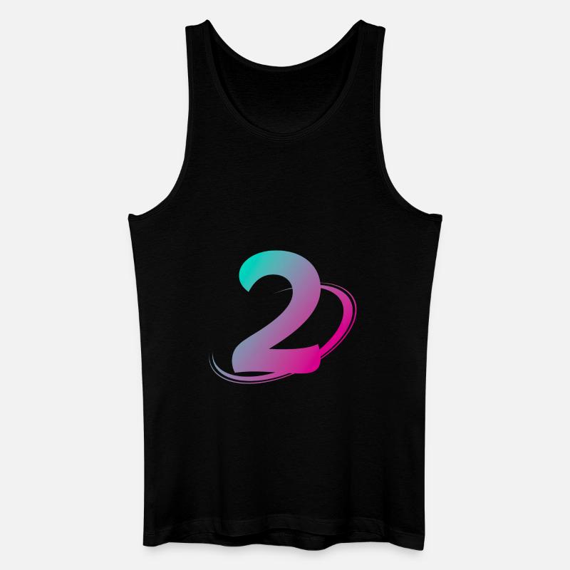 Nummer 2 mehrfarbig - Männer Bio Tank Top - Schwarz