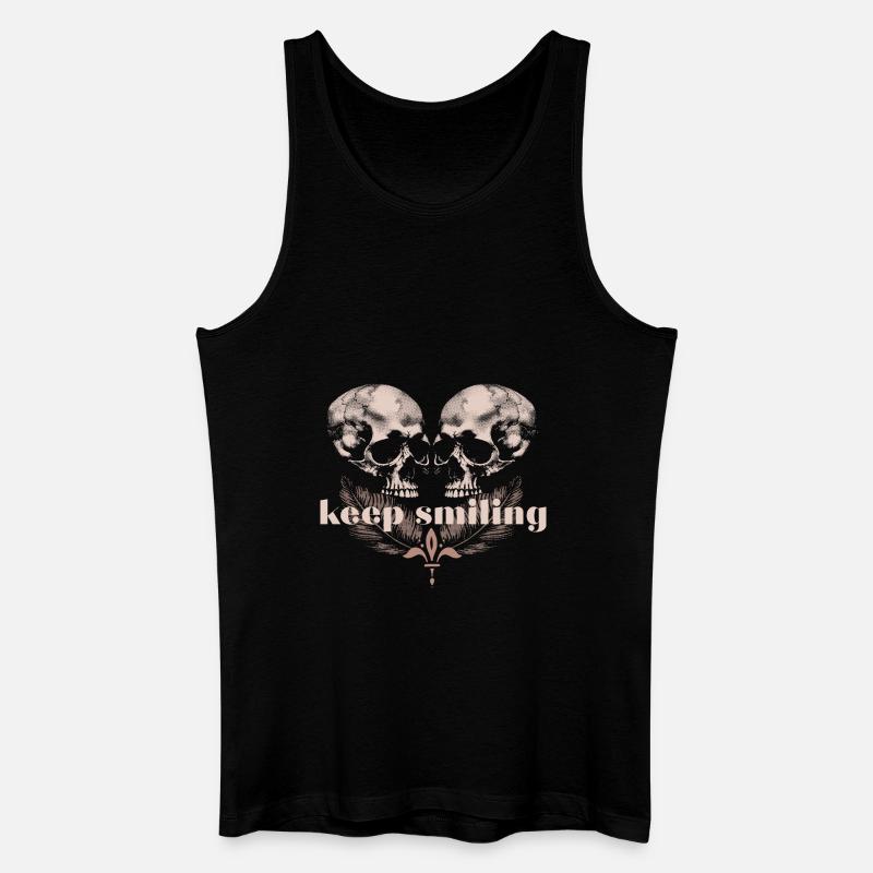 keep smiling - Männer Bio Tank Top - Schwarz