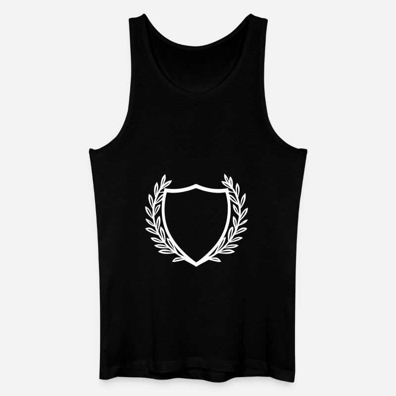 Wappen Schild Kranz - Männer Bio Tank Top - Schwarz