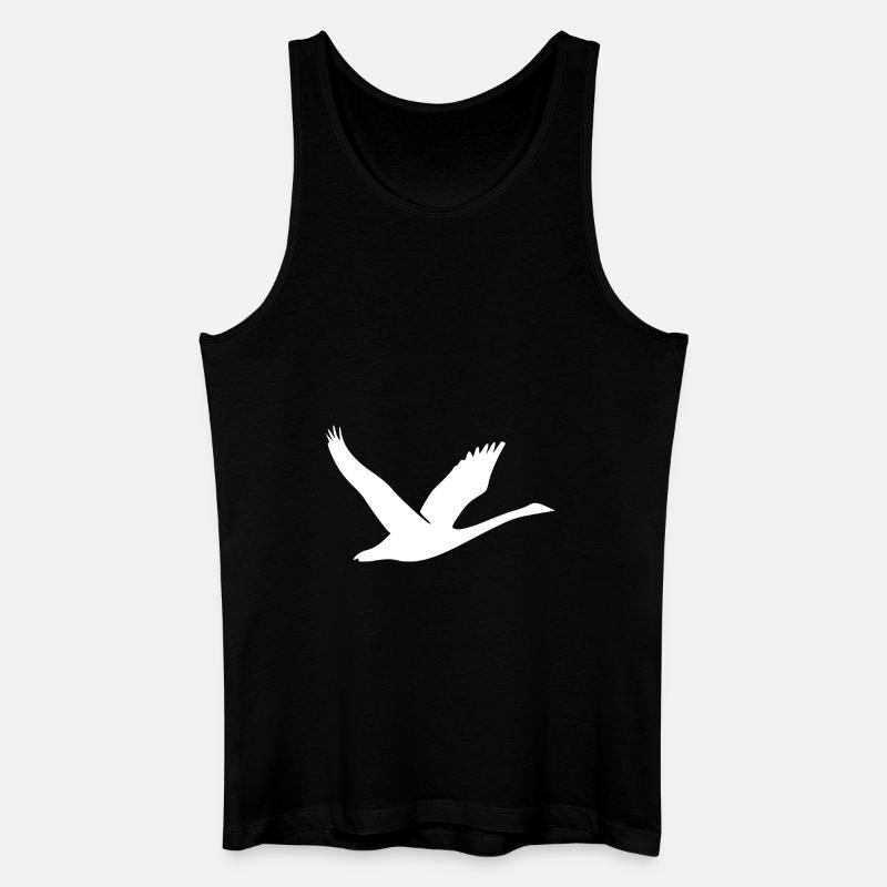 Schöne Schwan Silhouette - Männer Bio Tank Top - Schwarz