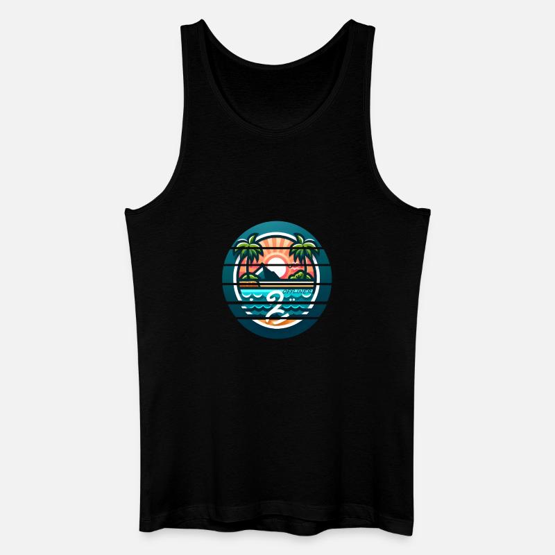 Bunte Palmeninsel Offliner - Männer Bio Tank Top - Schwarz