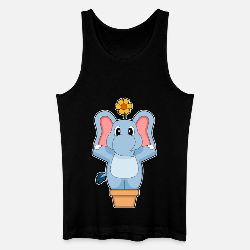 Elefant Blume - Männer Bio Tank Top - Schwarz