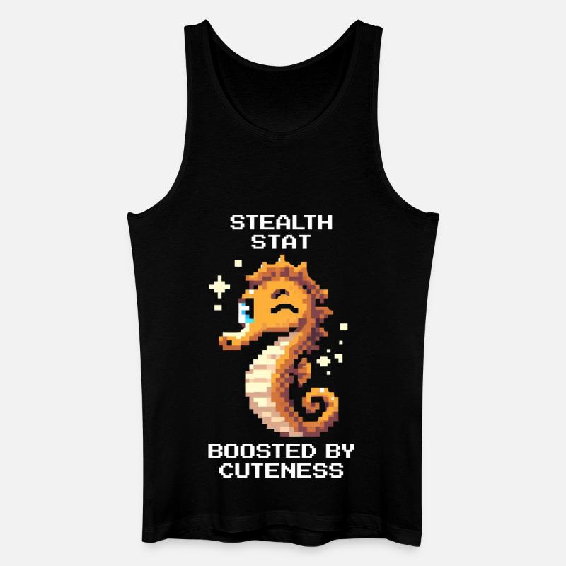 Süß & unsichtbar | Seepferdchen - Männer Bio Tank Top - Schwarz