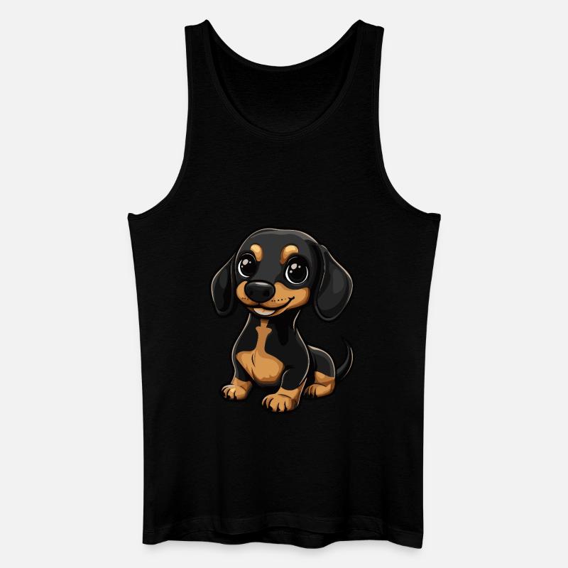 Dackel DachsHund Niedlich - Männer Bio Tank Top - Schwarz