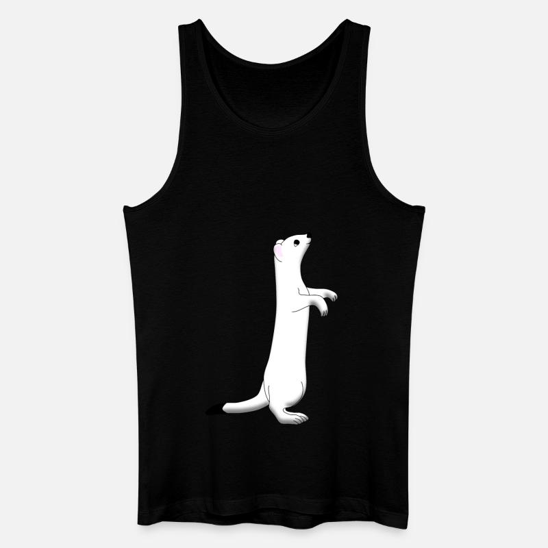 Hermelin schaut interessiert - Männer Bio Tank Top - Schwarz