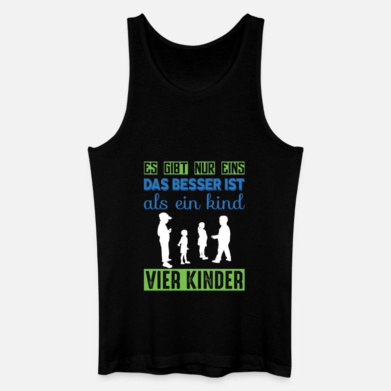 Vier Kinder - Männer Bio Tank Top - Schwarz