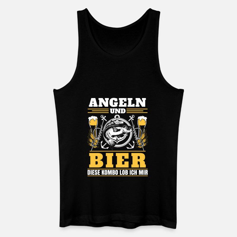 Angeln und Bier - Männer Bio Tank Top - Schwarz