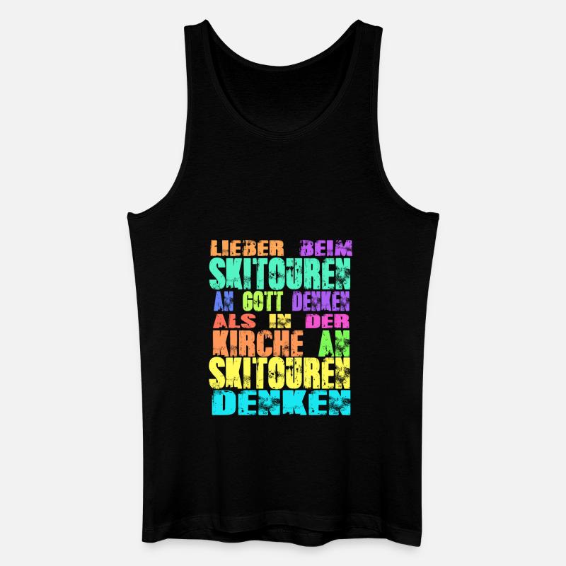 Skitouren Kirche - Männer Bio Tank Top - Schwarz