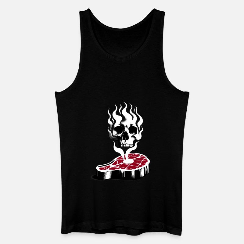 Fleisch tötet | REDUZIERTER FLEISCHKONSUM - Männer Bio Tank Top - Schwarz