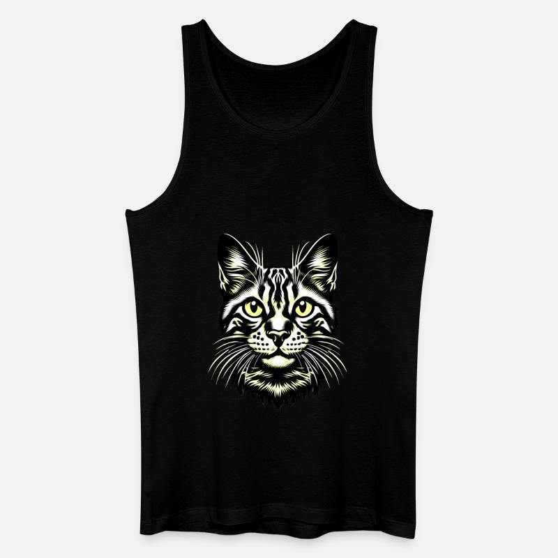 KatzengesichtKatze, Katzengesicht, Schnurren - Männer Bio Tank Top - Schwarz