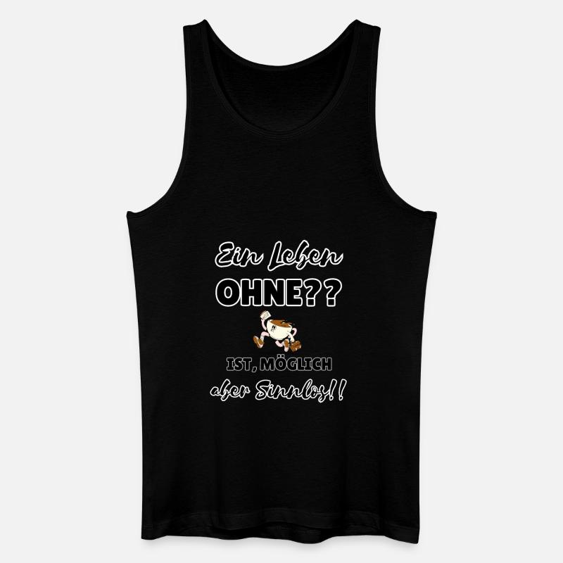"Ohne Kaffee sinnlos" - Männer Bio Tank Top - Schwarz