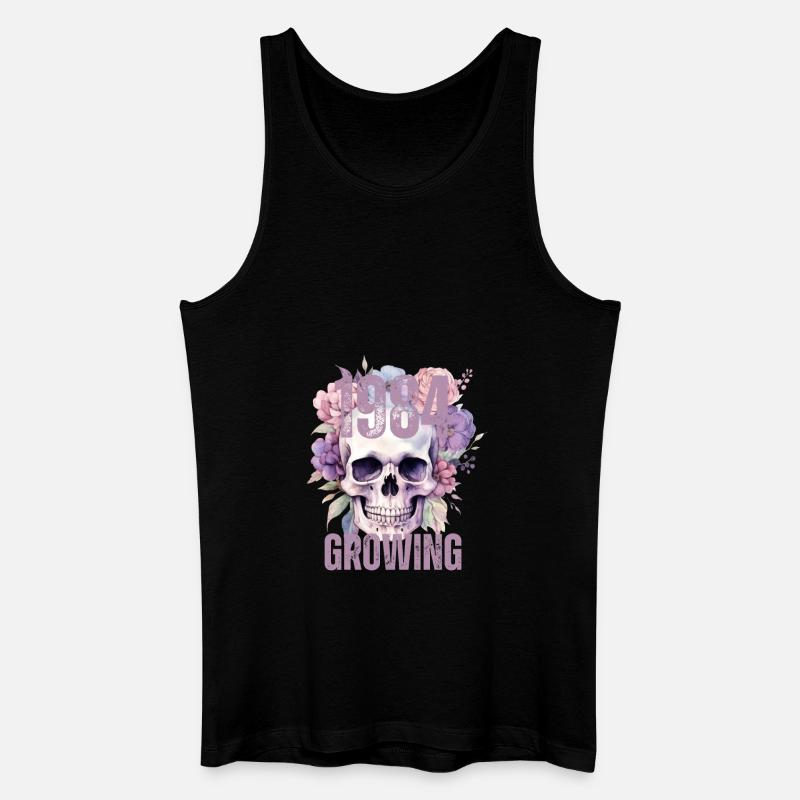 Blumenschädel 1984 - Männer Bio Tank Top - Schwarz