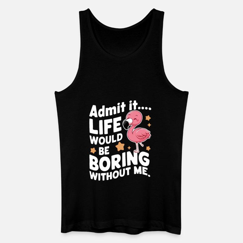 Flamingo Tier Rosa - Männer Bio Tank Top - Schwarz