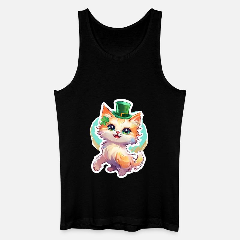 St. Patrick's Day Katze Geschenk - Männer Bio Tank Top - Schwarz
