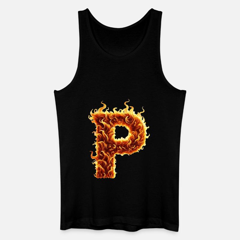 p buchstabe feuer - Männer Bio Tank Top - Schwarz