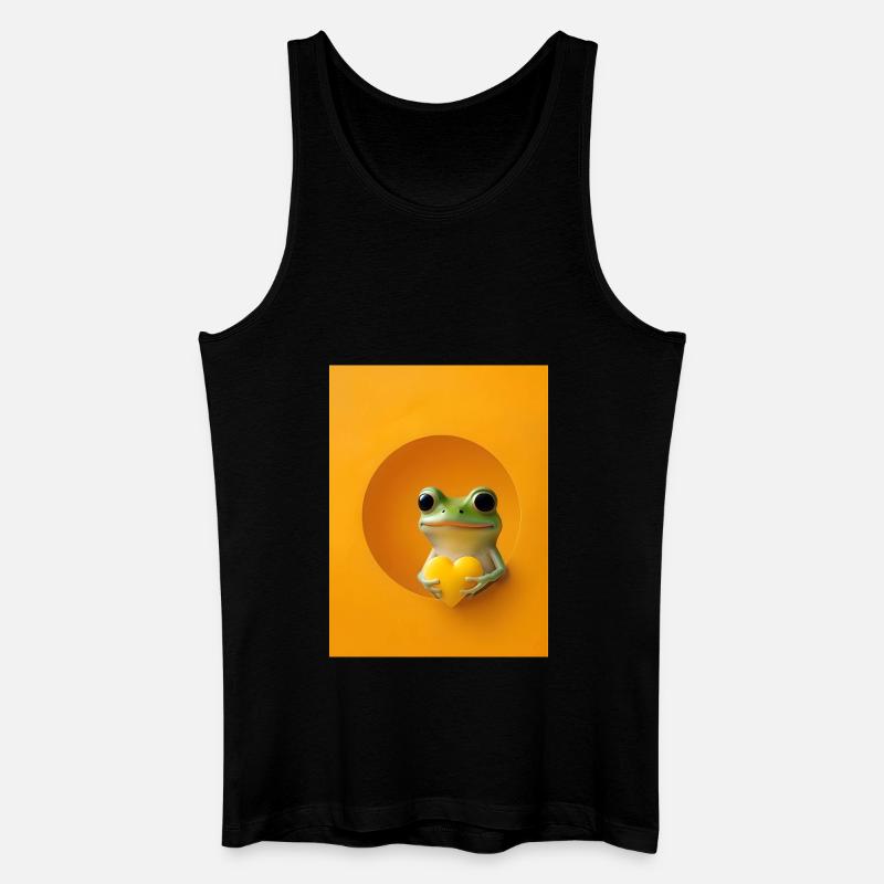 Frosch Herz süß Geschenk - Männer Bio Tank Top - Schwarz