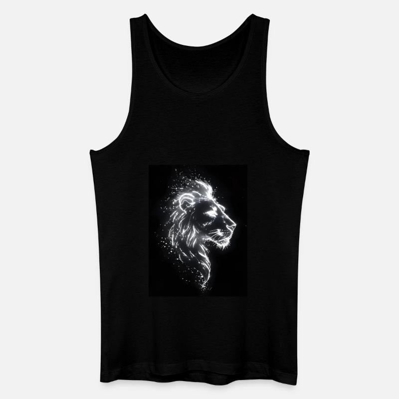 Löwe Silhouette Neon Geschenk - Männer Bio Tank Top - Schwarz