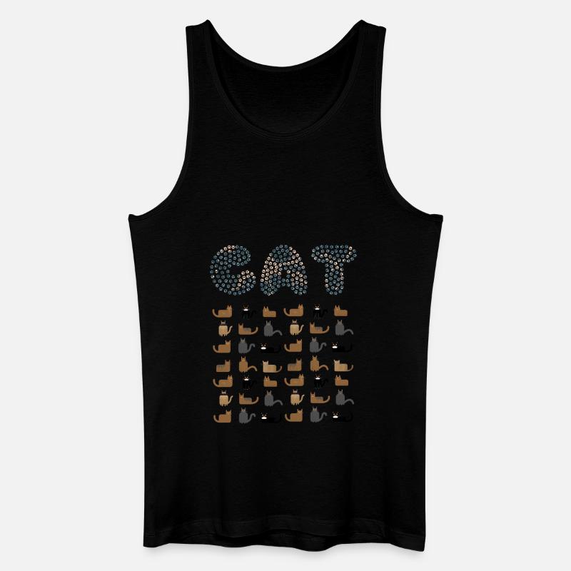CAT-Mosaik-Briefe - Männer Bio Tank Top - Schwarz