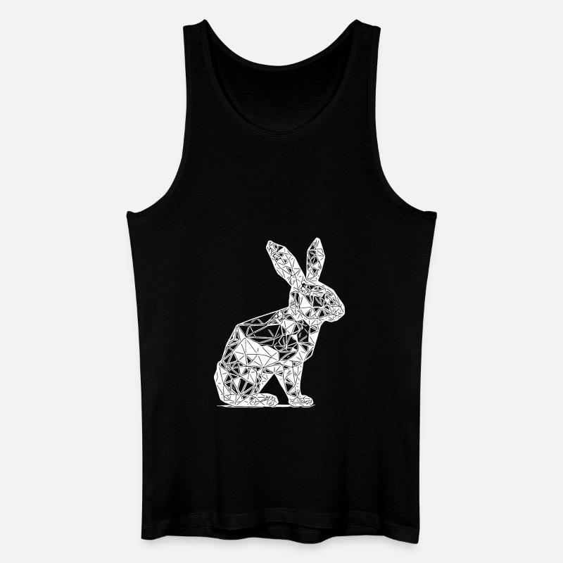 Geometric Lines Rabbit Rabbit Head - Men’s Organic Tank Top - black