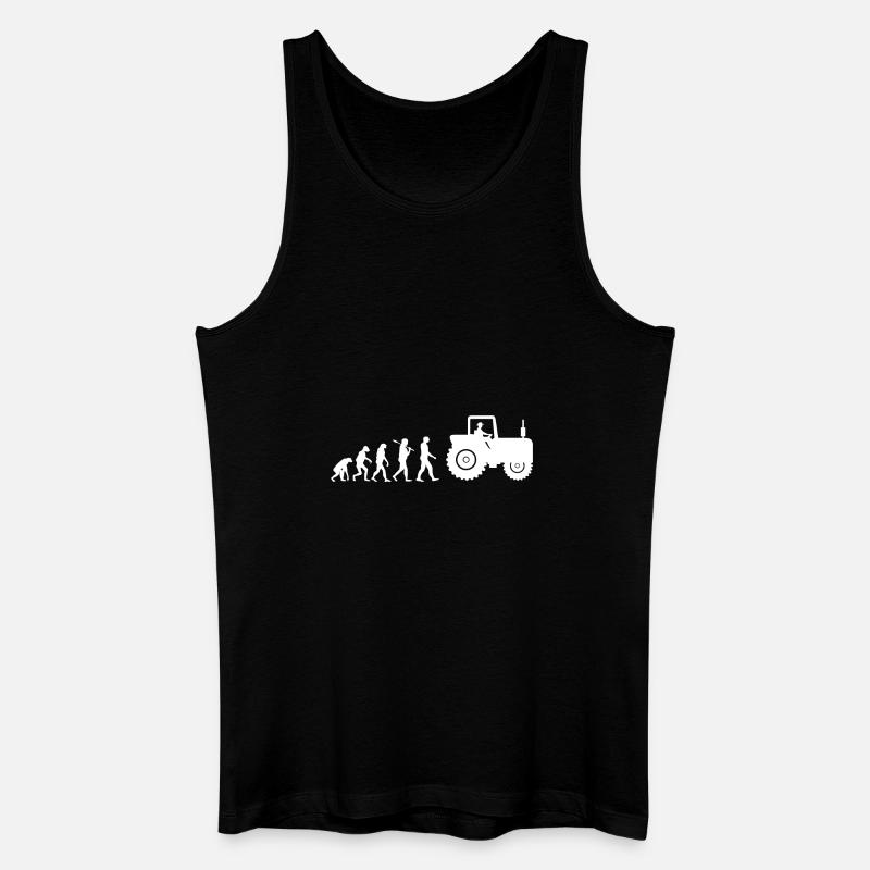 Traktor Landwirtschaft Evolution Geschenk - Männer Bio Tank Top - Schwarz
