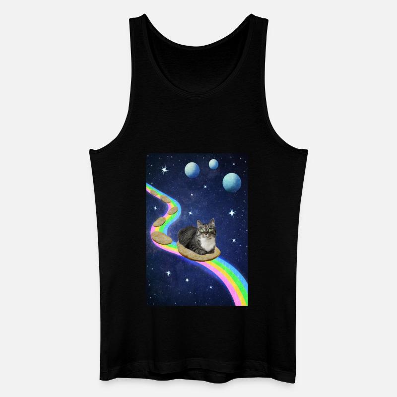 Chat mignon dans l’espace - Débardeur bio Homme - noir