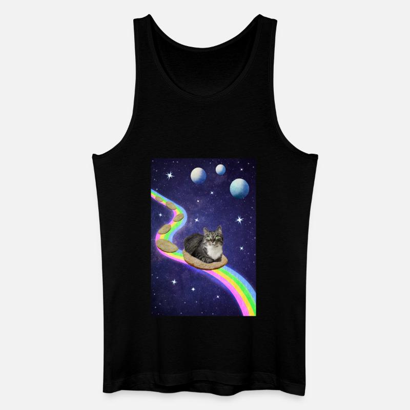 Mignon chat de l’espace - Débardeur bio Homme - noir