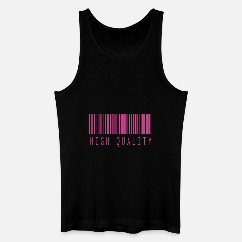 HIGH QUALITY BARCODE PINK - Männer Bio Tank Top - Schwarz