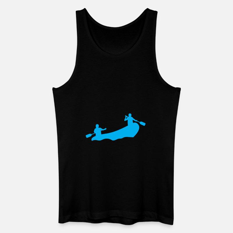 Rafting Silhouette Wildwasser Schlauchboot Fluss - Männer Bio Tank Top - Schwarz