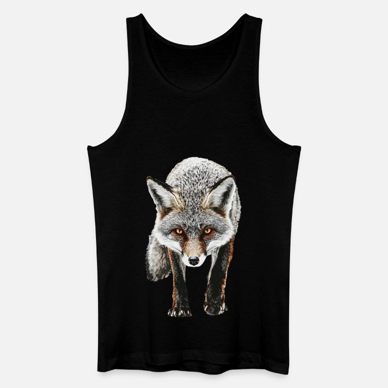 Fuchs - Männer Bio Tank Top - Schwarz