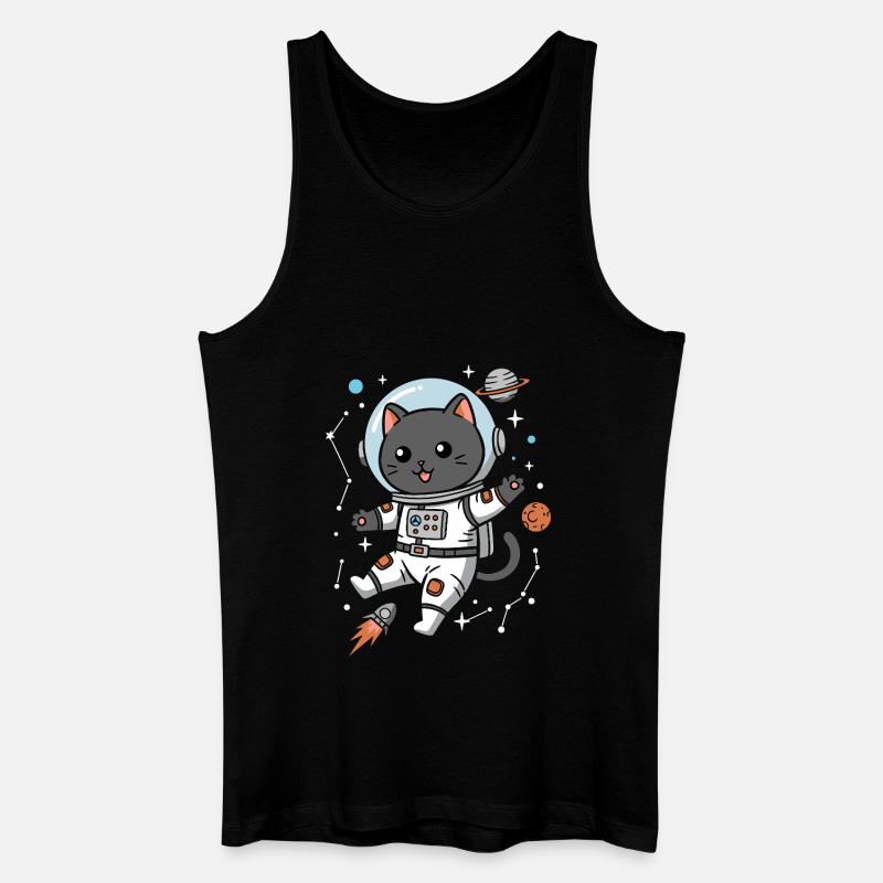 Chat de l’espace - Débardeur bio Homme - noir
