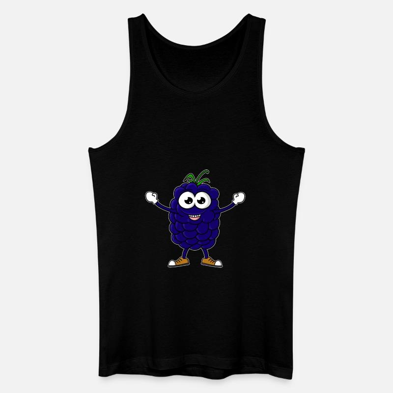 Brombeere Cartoon - Männer Bio Tank Top - Schwarz