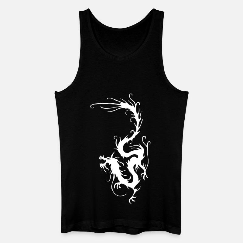 Weißer Rauch Drache - Männer Bio Tank Top - Schwarz