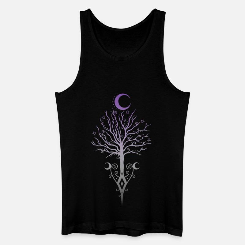 Okkulter Mondbaum Dunkler Herbst - Männer Bio Tank Top - Schwarz