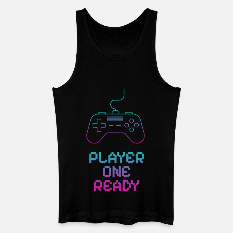 Neon Gaming Controller Design - Männer Bio Tank Top - Schwarz