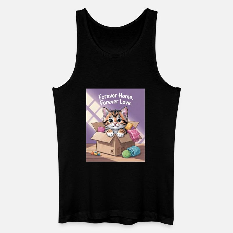 Forever Home Kitten in Box - Männer Bio Tank Top - Schwarz